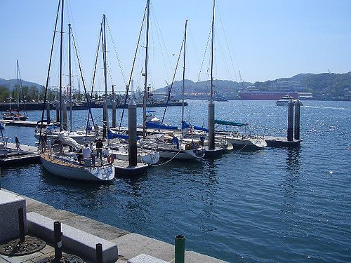 Street view of reconstructed buildings at Dejima, Nagasaki