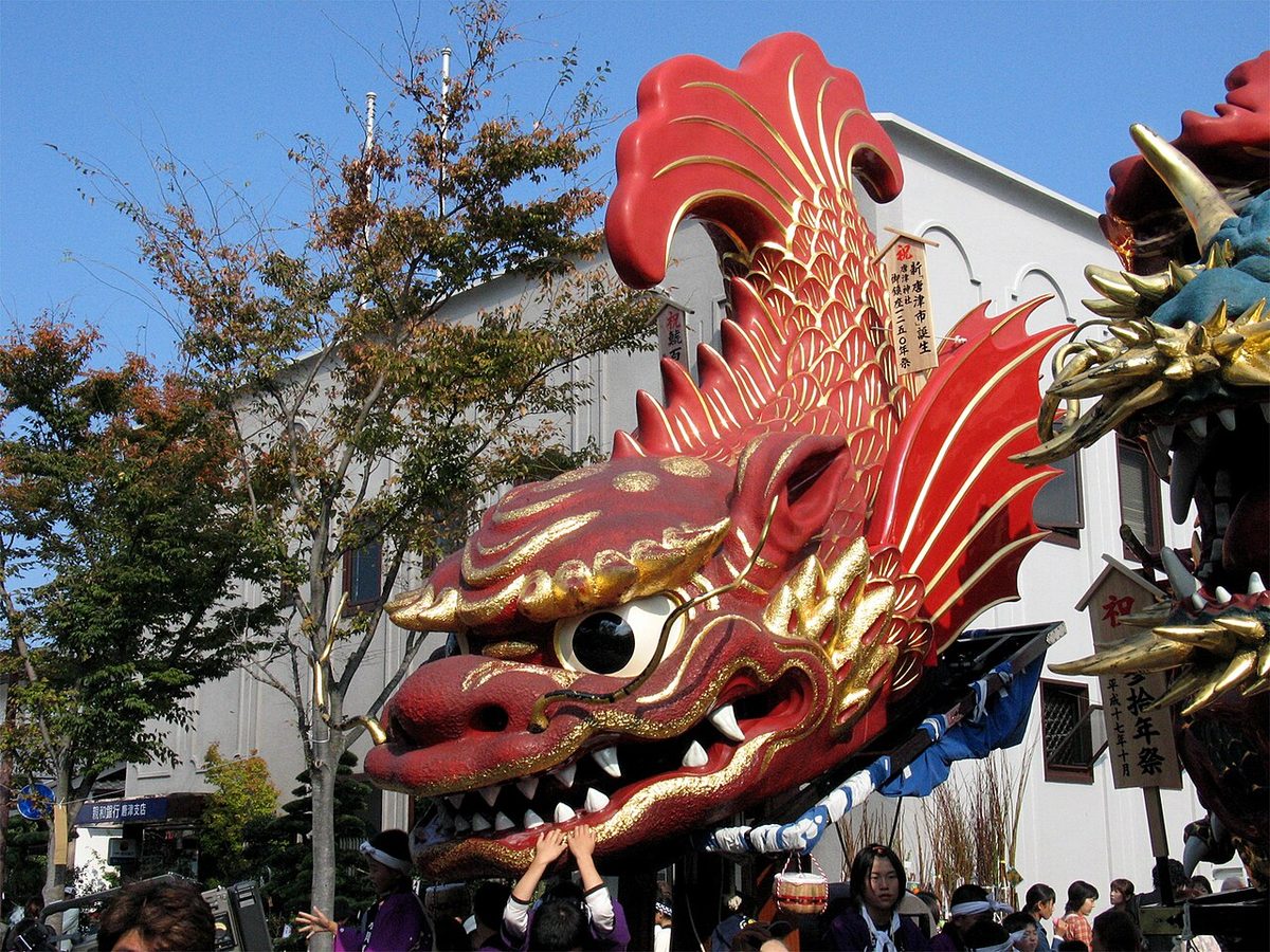 The Shachi dolphin-fish hikiyama float from Karatsu Kunchi