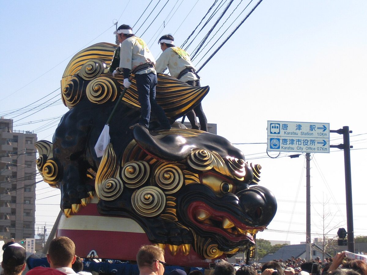 The Tamatori lion hikiyama float from Karatsu Kunchi