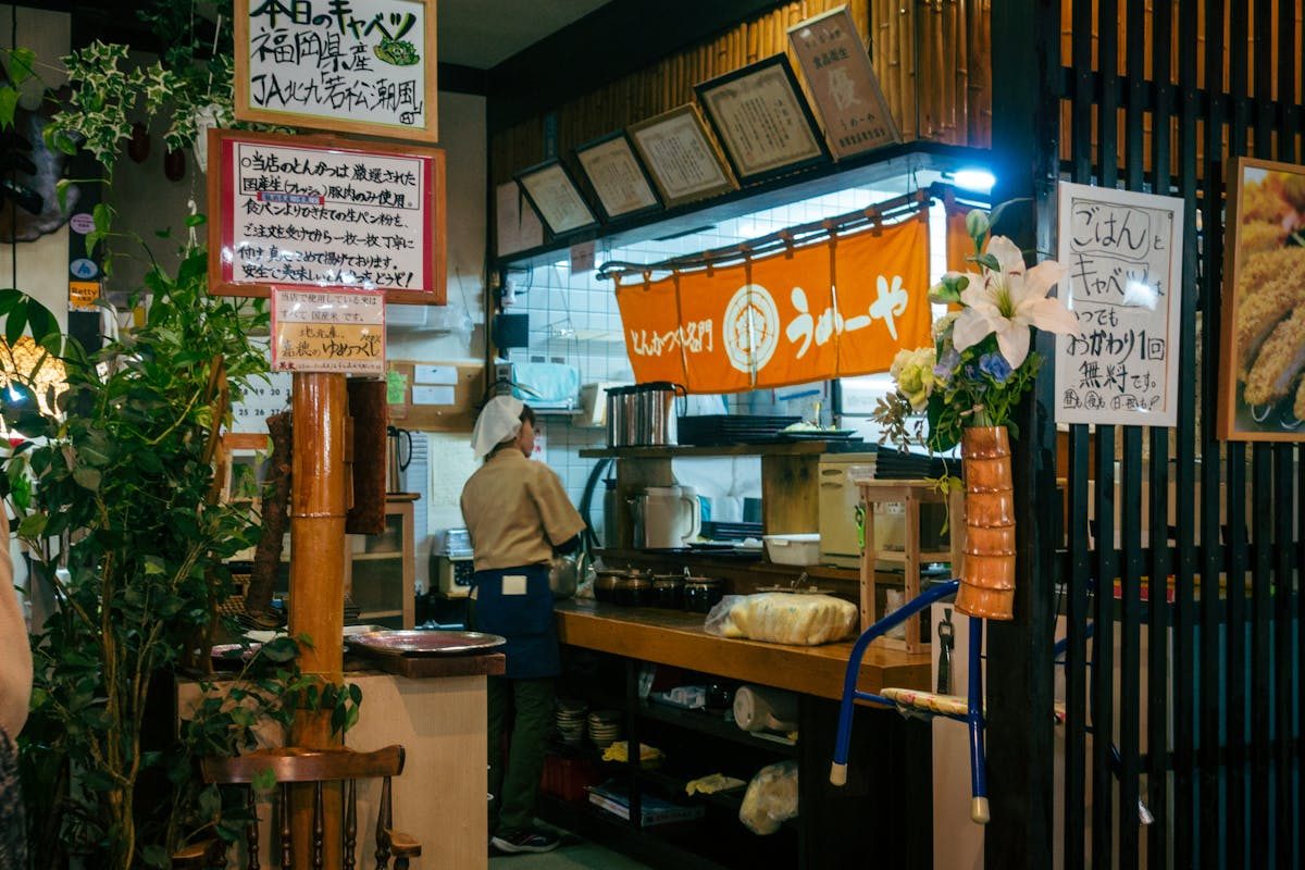 Inside a traditional Fukuoka yatai food stall