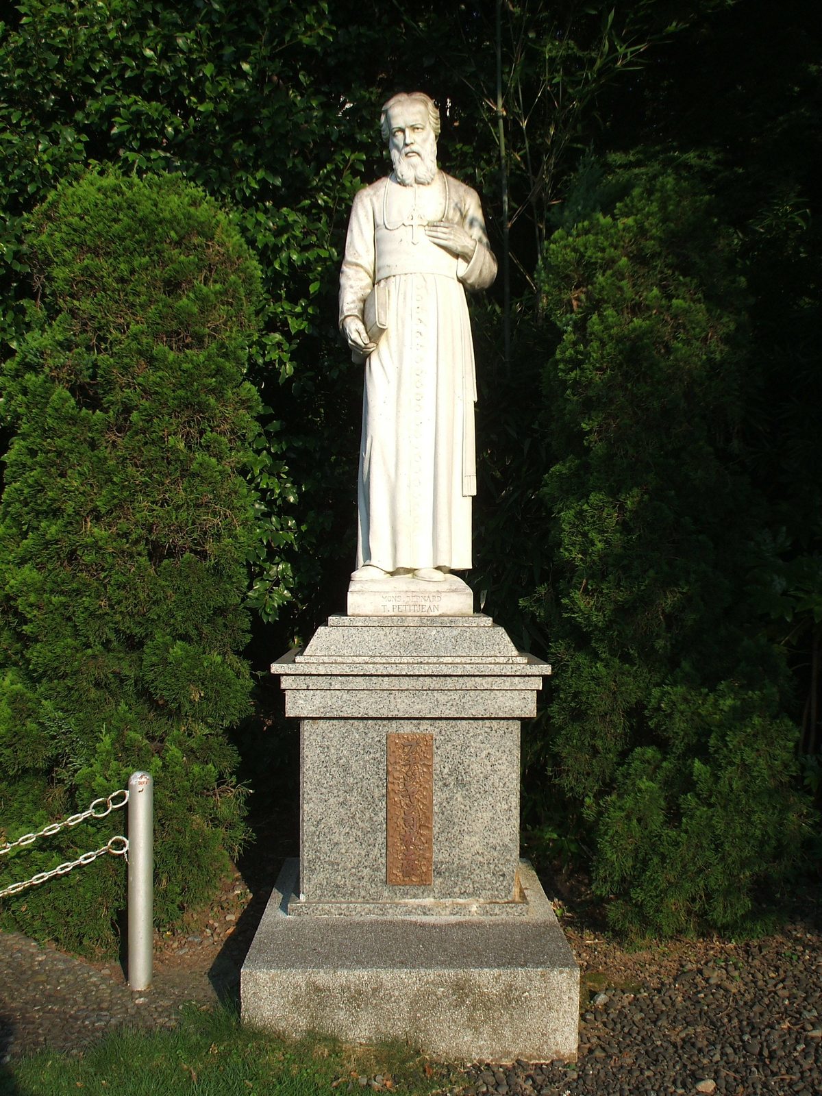 Bronze statue of Father Bernard Petitjean outside Oura Church Nagasaki