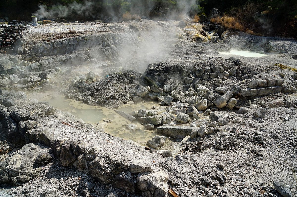 Steam vents and boiling pools at Unzen Jigoku, Nagasaki Prefecture